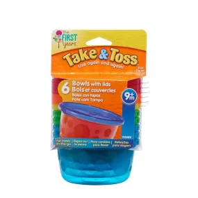 Take and Toss Toddler Bowls with Lids - 6 Pack