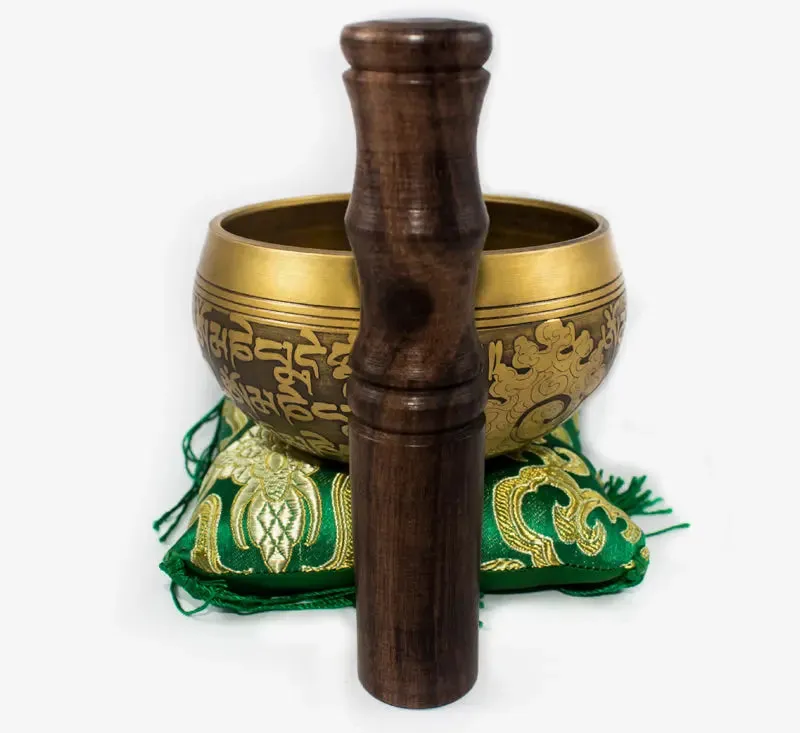 Tibetan Handmade Mantra Etching and Carving Singing Bowl for Meditation