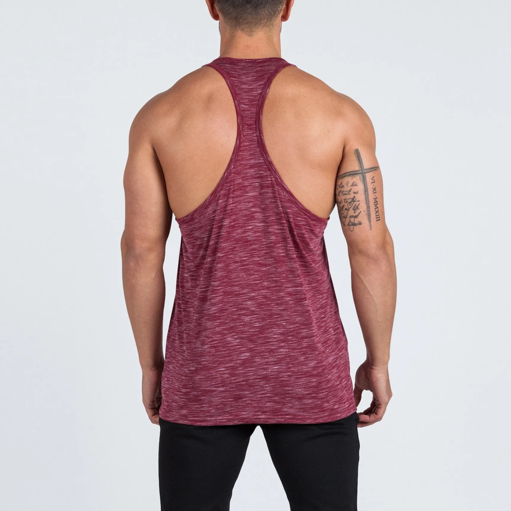 V2 Futura Small Logo Branded Stringer Vest (Burgundy/White Slub)