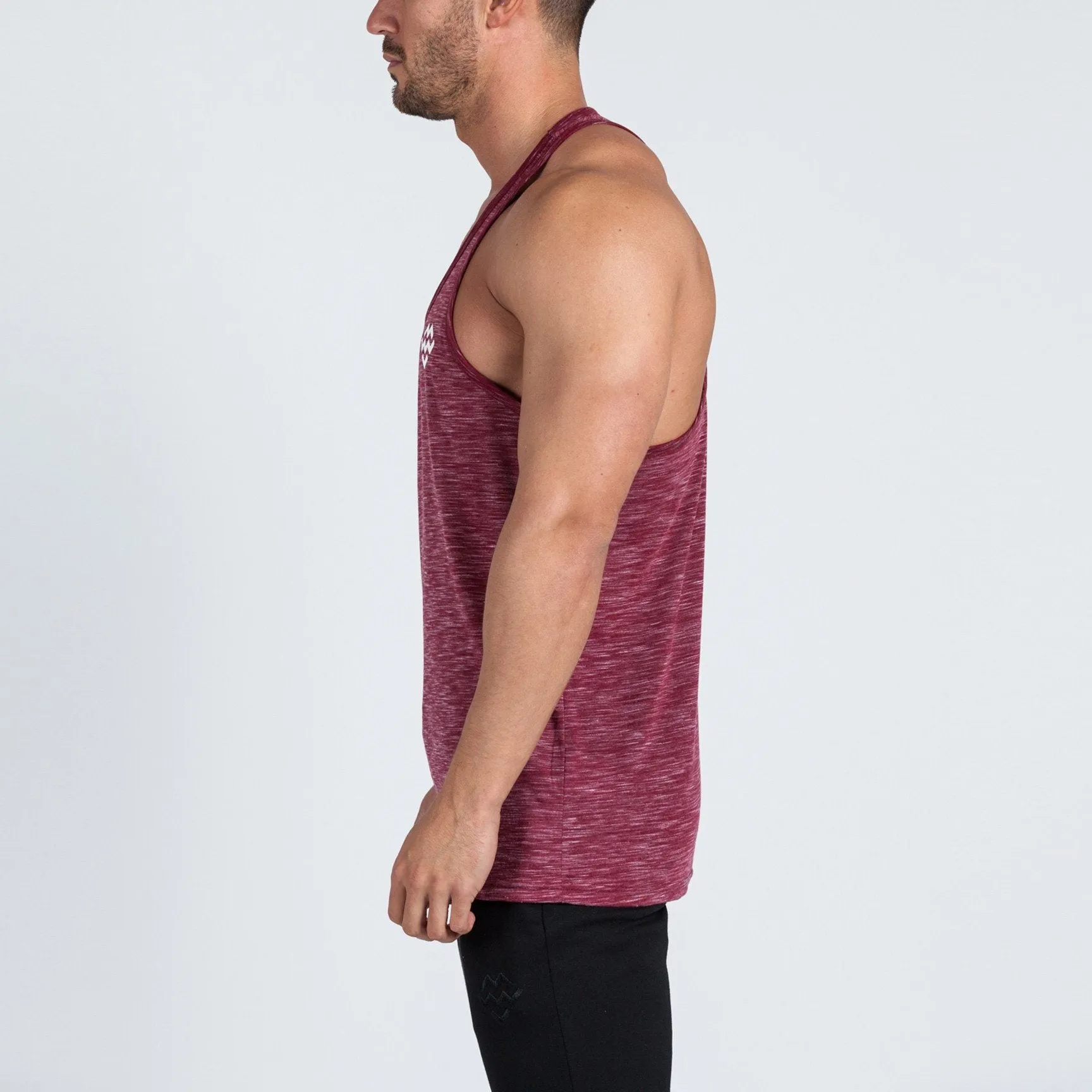 V2 Futura Small Logo Branded Stringer Vest (Burgundy/White Slub)