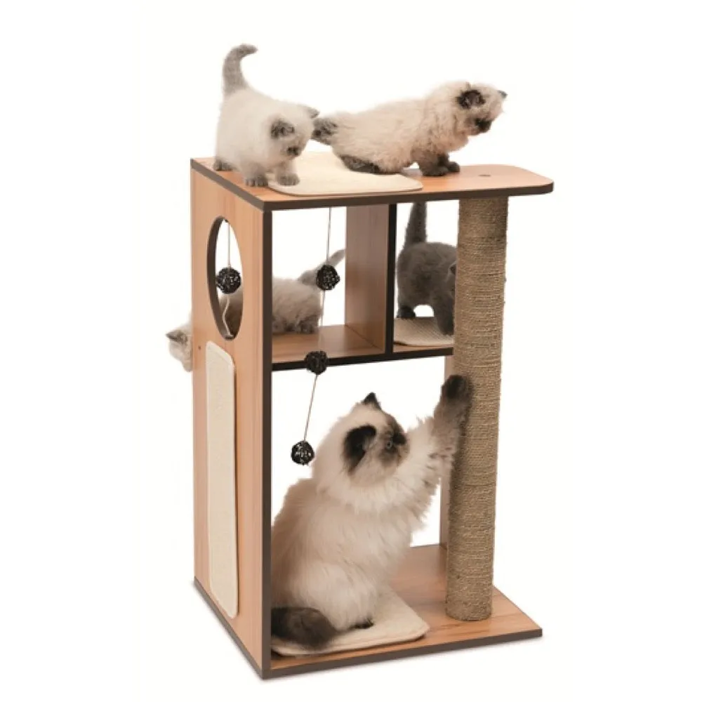 Vesper V-Box In Walnut Large Cat Condo