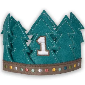 Wilderness Adventure 1st Birthday Party Mini Felt Crown Accessory, 1 Count