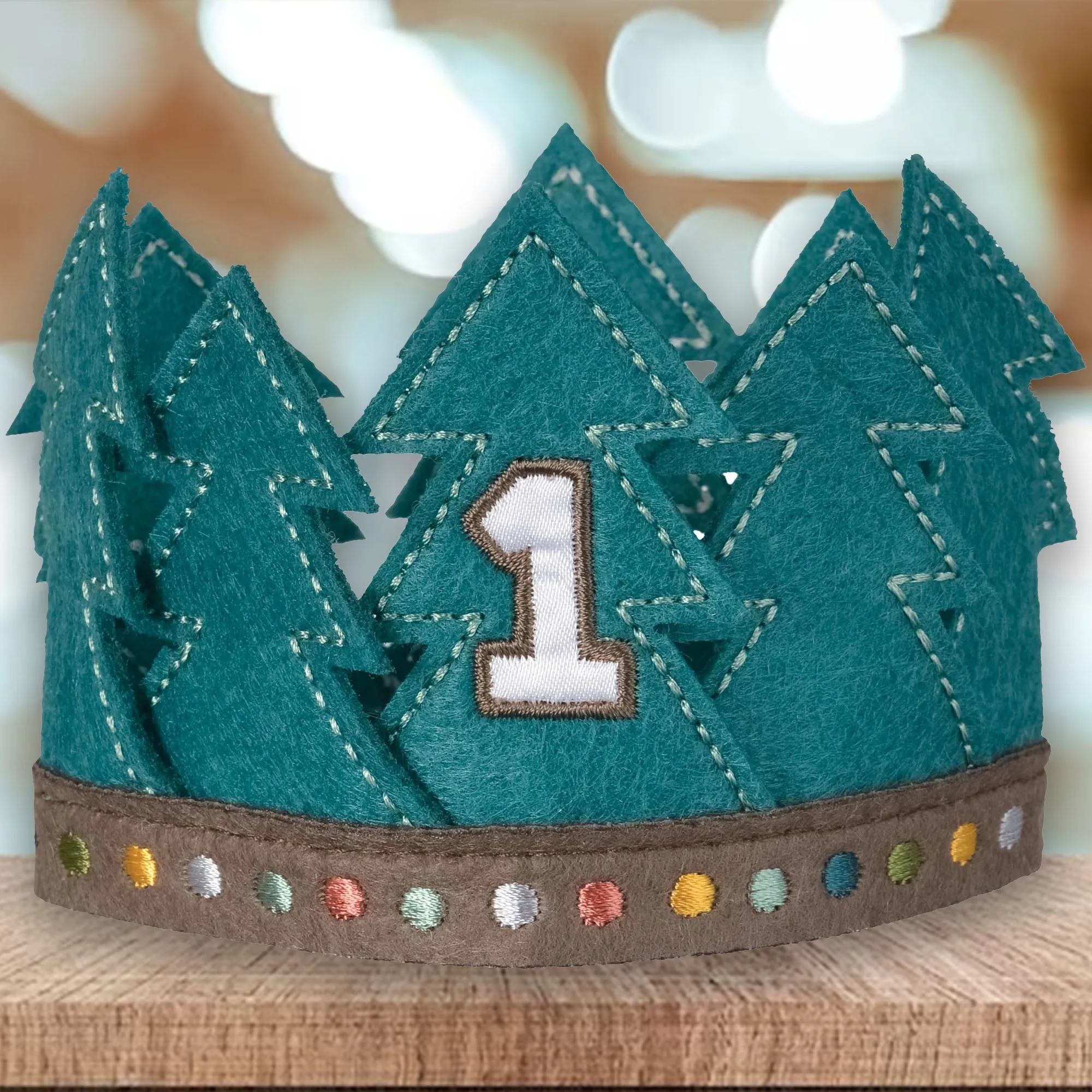 Wilderness Adventure 1st Birthday Party Mini Felt Crown Accessory, 1 Count