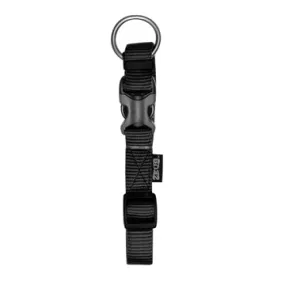 Zeus Adjustable Nylon Dog Collar - Black - Small - 1 cm x 22 cm-30 cm (3-8in x 9in-12in)